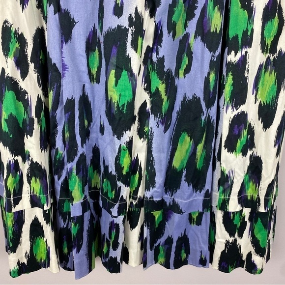 Spanner Animal Print Full Cotton Midi Skirt Size 10 Lilac Green NWT - Picture 4 of 11